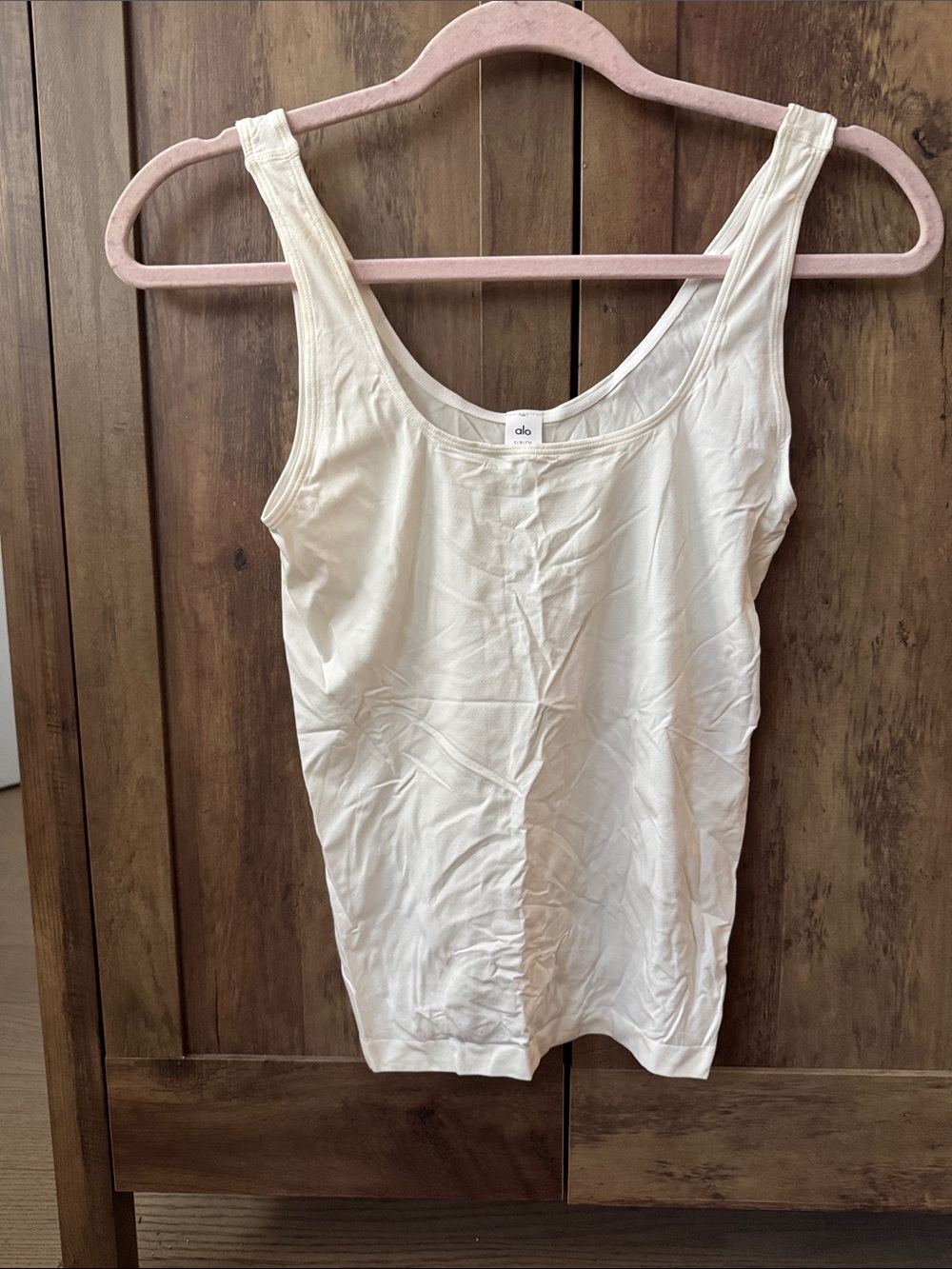 Alo Yoga Bone White Scoop Neck Tank Top